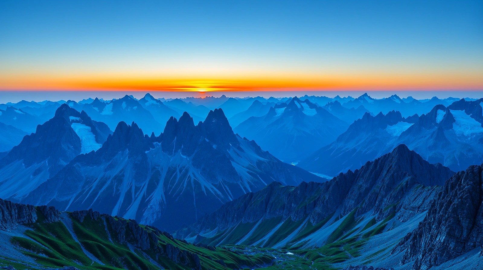 Schweizer Alpengipfel im Morgengrauen